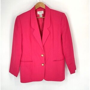 Vintage Talbots Womens 10 Blazer Pink 100% Linen Barbiecore Lined